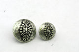 Hammered Tribal Buttons, Antique Silver Metal Button, 15mm Qty 4 , 5/8" Bali Style, Great for Leather Wrap Clasps or Clothing