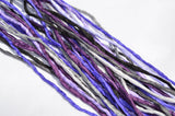 PURPLE SMOKE Silk Cord Assortment 2-3mm Hand Dyed Hand Sewn Cording Bulk 10 to 50 Strings, Purple, Violet, Lavender, Grape, Grays, Black