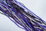 PURPLE SMOKE Silk Cord Assortment 2-3mm Hand Dyed Hand Sewn Cording Bulk 10 to 50 Strings, Purple, Violet, Lavender, Grape, Grays, Black