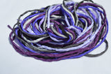 PURPLE SMOKE Silk Cord Assortment 2-3mm Hand Dyed Hand Sewn Cording Bulk 10 to 50 Strings, Purple, Violet, Lavender, Grape, Grays, Black