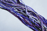 PURPLE SMOKE Silk Cord Assortment 2-3mm Hand Dyed Hand Sewn Cording Bulk 10 to 50 Strings, Purple, Violet, Lavender, Grape, Grays, Black