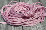 LIGHT RASPBERRY PINK Silk Cords, Hand Dyed Silk Cording, Silk Cord, 3-4mm x 3 Yards, Pastel Pink Silk Strings, Embroidery Supplies