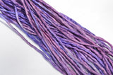 SUNSET BEACH Silk Cords Hand Dyed Hand Sewn Strings, Qty 1 to 25 Cords 2-3mm Sunset Colors, Jewelry Making Craft Cord, Purple, Violet, Pin