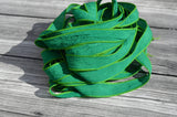 Emerald Green hand dyed silk ribbons - 5 to 15 bulk silk ribbon - for necklaces, bracelet wraps, bridal flower bouquet trim or crafts!