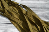 DARK OLIVE GREEN Silk Ribbons Hand-Dyed and Sewn 5 Strings Strands Army, Great for Silk Bracelet Wraps, Necklaces, Jewelry and Crafts