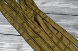 DARK OLIVE GREEN Silk Ribbons Hand-Dyed and Sewn 5 Strings Strands Army, Great for Silk Bracelet Wraps, Necklaces, Jewelry and Crafts