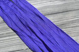 Violet Silk Strings, Crinkle Silk Ribbons Hand Dyed Qty 5 Purple, Craft Ribbons, Jewelry Making Ribbon for Silk Wraps