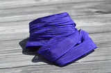 Violet Silk Strings, Crinkle Silk Ribbons Hand Dyed Qty 5 Purple, Craft Ribbons, Jewelry Making Ribbon for Silk Wraps