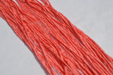 Coral 2-3mm Silk Cords - Hand Dyed Hand Sewn Cording - Soft Orange Pink Silk Strings for Jewelry or Crafts - Qty 1 to 25