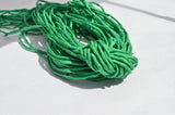 EMERALD Silk Cords Hand Dyed Hand Sewn Strings, Green Silk Cording Qty 1 to 25 Cords 2-3mm Jewelry Making Craft Stringing Supplies