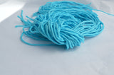 TURQUOISE Silk Cords, Hand Dyed Hand Sewn Strings Turquoise Blue Cording Qty 1 to 25 Cords 2-3mm Jewelry Making Craft Stringing Supplies