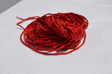 RED Silk Cords, Hand Dyed Hand Sewn Strings, Bright Cherry Red Silk Cording Qty 1 to 25 Cords 2-3mm Jewelry Making Craft Stringing Supplies