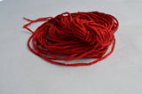 RED Silk Cords, Hand Dyed Hand Sewn Strings, Bright Cherry Red Silk Cording Qty 1 to 25 Cords 2-3mm Jewelry Making Craft Stringing Supplies