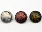 Indian Head Button 3/4" Antique Brass Metal Button Qty 4 to 12 Coin Buttons American Indian Head Nickel 20mm