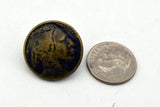 Indian Head Button 3/4" Antique Brass Metal Button Qty 4 to 12 Coin Buttons American Indian Head Nickel 20mm