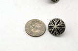 SAND DOLLAR Buttons Antique Silver, Hawaiian Beach Sand Dollar Flower Button 5/8" Qty 4 / 16mm Leather Wrap Clasp Clothing Button