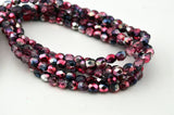 Raspberry Hematite AB 6mm Faceted Round Czech Glass Beads Qty 25 or 50 Fire Polished Fuchsia Pink and Gray with AB, Dual Coat and Metallic