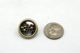 BUTTERCUP FLOWER Buttons, Antique Silver Metal Button, 15mm Qty 4 Pierced Shank Back, 5/8" Leather Wrap Clasps or Clothing