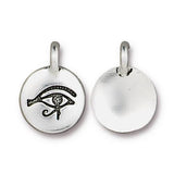 TierraCast EYE OF HORUS Charms Antique Silver Tiny 16.6mm Round Pendant Qty 4 to 20 Silver Plated Pewter Lead Free Drops Metaphysical Charms