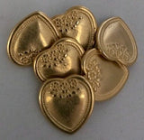 Victorian Flower Heart Button  20mm Antique Gold, Metal Buttons, Shank Back Buttons Great for Leather Wrap Clasps, Clothing and Sweaters