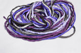 PURPLE SMOKE Silk Cord Assortment 2-3mm Hand Dyed Hand Sewn Cording Bulk 10 to 50 Strings, Purple, Violet, Lavender, Grape, Grays, Black