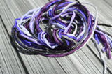 PURPLE SMOKE Silk Cord Assortment 2-3mm Hand Dyed Hand Sewn Cording Bulk 10 to 50 Strings, Purple, Violet, Lavender, Grape, Grays, Black