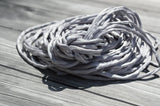 Pearl Gray Silk Cords /Light Pastel Grey Cording 3mm to 4mm x 3 Yards / Hand Dyed Handmade Silk Strings  / Silkwraps Handfasting Cord