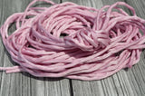 LIGHT RASPBERRY PINK Silk Cords, Hand Dyed Silk Cording, Silk Cord, 3-4mm x 3 Yards, Pastel Pink Silk Strings, Embroidery Supplies