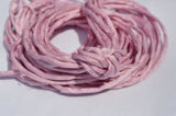 LIGHT RASPBERRY PINK Silk Cords, Hand Dyed Silk Cording, Silk Cord, 3-4mm x 3 Yards, Pastel Pink Silk Strings, Embroidery Supplies