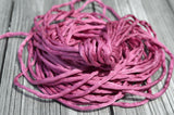 Raspberry Pink Silk Cords, Hand Dyed Silk Strings 3 Yards 3-4 mm Silk Cords, 3mm cords 4mm cords