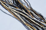 BLACK and TAN Silk Cords, Assortment 2mm to 3mm Hand Dyed Hand Sewn Cording Bulk 10 to 50 Strings, Black, Grays, Tan Ivory, Ecru