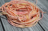 Rosebud Silk Cords, Peach Gold Pink, Hand Dyed Hand Sewn Strings, Qty 1 to 25 Cords 2-3mm, Embroidery Cord, Bridal Flower Bouquet Trim