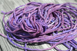 SUNSET BEACH Silk Cords Hand Dyed Hand Sewn Strings, Qty 1 to 25 Cords 2-3mm Sunset Colors, Jewelry Making Craft Cord, Purple, Violet, Pin