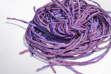 SUNSET BEACH Silk Cords Hand Dyed Hand Sewn Strings, Qty 1 to 25 Cords 2-3mm Sunset Colors, Jewelry Making Craft Cord, Purple, Violet, Pin