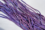 SUNSET BEACH Silk Cords Hand Dyed Hand Sewn Strings, Qty 1 to 25 Cords 2-3mm Sunset Colors, Jewelry Making Craft Cord, Purple, Violet, Pin