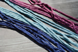 Blue Jean Silk Cords, Blue Silk Cording, Silk Strings 3-4mm x 3 Yards, Hand Dyed Jewelry Making Cords, Craft Supplies, Blue Jean Cords