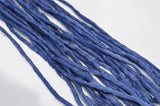 Blue Jean Silk Cords, Blue Silk Cording, Silk Strings 3-4mm x 3 Yards, Hand Dyed Jewelry Making Cords, Craft Supplies, Blue Jean Cords