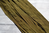 DARK OLIVE GREEN Silk Ribbons Hand-Dyed and Sewn 5 Strings Strands Army, Great for Silk Bracelet Wraps, Necklaces, Jewelry and Crafts