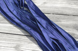 Navy Blue Silk Ribbons - hand dyed handmade dark indigo crinkle silk fabric - Jewelry making, necklaces, wrap bracelets floral bouquet trim