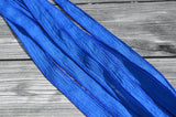 SAPPHIRE BLUE Silk Ribbons, Qty 5 to 50 Bulk Silk Strings, Hand Dyed, Jewelry or Craft Ribbon, Royal Blue, Wholesale JamnGlass Ribbon