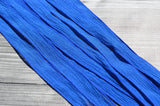 SAPPHIRE BLUE Silk Ribbons, Qty 5 to 50 Bulk Silk Strings, Hand Dyed, Jewelry or Craft Ribbon, Royal Blue, Wholesale JamnGlass Ribbon