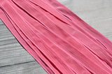 Watermelon Pink silk ribbons are a lovely soft crinkle silk fabric - 5 hand dyed handmade jewelry ribbon - Wonderful for silk wrap bracelets