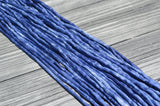 Blue Jean Silk Cords, Blue Silk Cording, Silk Strings 3-4mm x 3 Yards, Hand Dyed Jewelry Making Cords, Craft Supplies, Blue Jean Cords