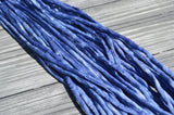 Blue Jean Silk Cords, Blue Silk Cording, Silk Strings 3-4mm x 3 Yards, Hand Dyed Jewelry Making Cords, Craft Supplies, Blue Jean Cords