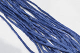 DARK BLUE JEANS Silk Cords, Silk Cording, Stringing Supplies, 3-4mm Thick, Jewelry Making Cord, Handmade Hand Dyed Hand Sewn