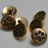 TierraCast PAW BUTTON, Antique Gold, Small 12mm Metal Button, Qty 4 to 20 Jewelry Findings 1/2" Bracelet Clasps, Tiny Dog Paw Print Button