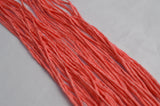 Coral 2-3mm Silk Cords - Hand Dyed Hand Sewn Cording - Soft Orange Pink Silk Strings for Jewelry or Crafts - Qty 1 to 25