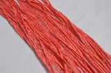 Coral 2-3mm Silk Cords - Hand Dyed Hand Sewn Cording - Soft Orange Pink Silk Strings for Jewelry or Crafts - Qty 1 to 25