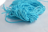 TURQUOISE Silk Cords, Hand Dyed Hand Sewn Strings Turquoise Blue Cording Qty 1 to 25 Cords 2-3mm Jewelry Making Craft Stringing Supplies