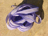 Lavender hand dyed crinkle silk ribbons - Qty 5 pastel violet purple craft ribbon - Silk wrap bracelet supplies - Bridal floral bouquet trim